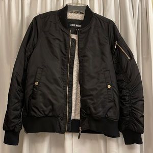 Steve Madden Black bomber jacket.